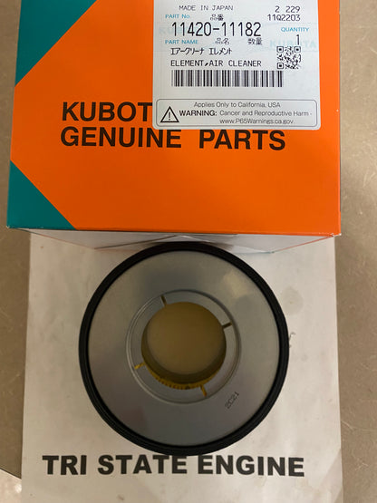 OEM Kubota Air Filter 11420-11182 FILTER, AIR CLEANER - OC60 Engine